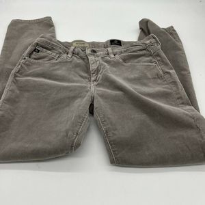 Ag Adriano Goldschmied 30R The Stevie Slim Straight Gray Corduroy Pants Jeans